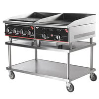 Vollrath 4087924 24 inch x 30 inch Stainless Steel Heavy Duty Mobile Equipment Stand with Undershelf and Casters