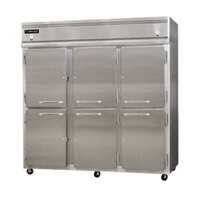 Continental Refrigerator 3RFF-SS-HD 78 inch Half Door Dual Temperature Reach-In Refrigerator / Freezer / Freezer - 68 cu. ft.