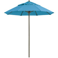 Grosfillex 98819431 Windmaster 9' Sky Blue Fiberglass Umbrella with 1 1/2" Aluminum Pole