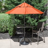 Grosfillex 98301931 Windmaster 7 1/2' Orange Fiberglass Umbrella with 1 1/2 inch Aluminum Pole