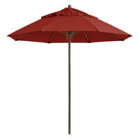 Grosfillex 98318231 Windmaster 7 1/2' Terra Cotta Fiberglass Umbrella with 1 1/2" Aluminum Pole