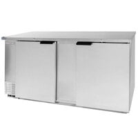 Beverage-Air BB68HC-1-S 68 inch Stainless Steel Counter Height Solid Door Back Bar Refrigerator