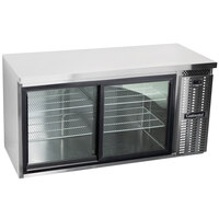 Continental Refrigerator BB59NSSSGD 59 inch Stainless Steel Sliding Glass Door Back Bar Refrigerator