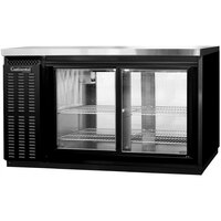 Continental Refrigerator BB59SNGDPT 59 inch Black Shallow Depth Pass-Through Glass Door Back Bar Refrigerator