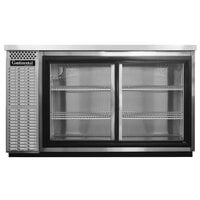Continental Refrigerator BB50NSSSGD 50" Stainless Steel Sliding Glass Door Back Bar Refrigerator