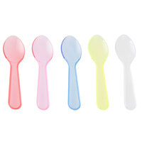Choice 3 inch Neon Plastic Taster Spoon with Assorted Colors - 3000/Case