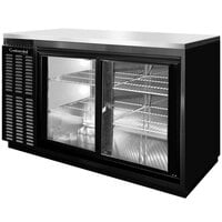 Continental Refrigerator BB69SNSGD 69 inch Black Shallow Depth Sliding Glass Door Back Bar Refrigerator