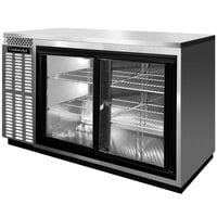 Continental Refrigerator BB69SNSSSGD 69" Stainless Steel Shallow Depth Sliding Glass Door Back Bar Refrigerator