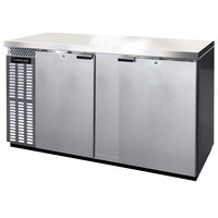 Continental Refrigerator BB69SNSSPT 69 inch Stainless Steel Shallow Depth Pass-Through Solid Door Back Bar Refrigerator