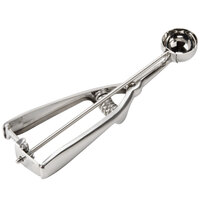 #100 Round Stainless Steel Squeeze Handle Disher - 0.375 oz.