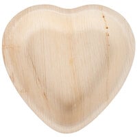 TreeVive by EcoChoice 6 1/2 inch Compostable Heart Palm Leaf Plate - 100/Case