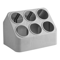 Vollrath 52644 Gray Plastic 6-Cylinder Flatware Organizer