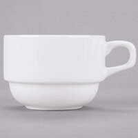 Syracuse China 911194022 Reflections 4 oz. Aluma White Porcelain Stackable Espresso Cup - 36/Case