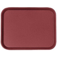 Cambro 1014FF416 10 inch x 14 inch Cranberry Customizable Fast Food Tray - 24/Case