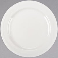 Syracuse China 950038245 Cascade 9" Ivory (American White) Round Medium Rim Flint Porcelain Pellet Plate - 12/Case