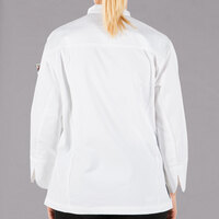Mercer Culinary Renaissance® M62040 Women's Lightweight White Executive Customizable Chef Jacket - XL