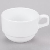 Libbey 911194016 Reflections 8 oz. Aluma White Porcelain Stackable China Cup - 36/Case