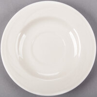 Syracuse China 950038431 Cascade 5 3/4 inch Ivory (American White) Round Medium Rim Flint Porcelain Tea Saucer - 36/Case