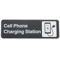 Tablecraft 394565 Cell Phone Charging Station Sign - Black and White, 9 inch x 3 inch