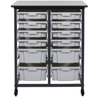 Luxor MBS-DR-8S4L Mobile Bin Storage Unit - 8 Small and 4 Large Bin Capacity