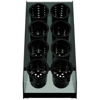 Vollrath CTFWH-8B Black Countertop 8-Cylinder Flatware Organizer with Black Perforated Cylinders