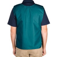 Intedge Teal Adjustable Poly-Cotton Cobbler Apron with 2 Pockets - 29 inchL x 17.5 inchW