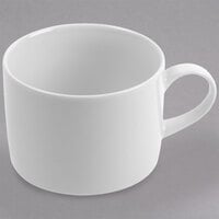 10 Strawberry Street RW0009-C Royal White 8 oz. White Round Porcelain Handled Can Cup - 24/Case