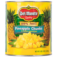 Del Monte #10 Can Pineapple Chunks in Juice - 6/Case