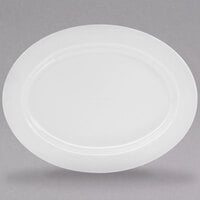 10 Strawberry Street RW0022 Royal White 14 3/8" x 11" White Oval Porcelain Platter - 12/Case
