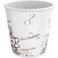 Choice 8 oz. Double Wall Bean Print Paper Hot Cup - 25/Pack