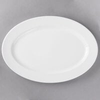 10 Strawberry Street BISTRO-22 Bistro 14" Bright White Porcelain Oval Platter - 12/Case