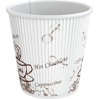 Choice 8 oz. Squat Double Wall Bean Print Paper Hot Cup - 500/Case