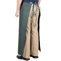 Intedge Hunter Green Poly-Cotton Bistro Apron with 2 Pockets - 38 inch x 33.5 inch