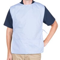 Intedge Light Blue Adjustable Poly-Cotton Cobbler Apron with 2 Pockets - 29 inchL x 17.5 inchW