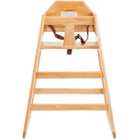 Tablecraft 6565104 Stacking Hardwood High Chair with Natural Finish, Assembled