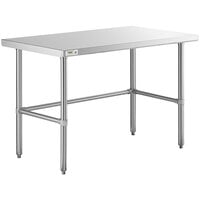Regency 30 inch x 48 inch 16-Gauge 304 Stainless Steel Commercial Open Base Work Table