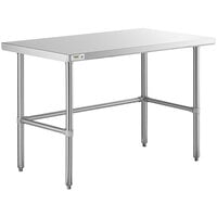 Regency 30" x 48" 16-Gauge 304 Stainless Steel Commercial Open Base Work Table