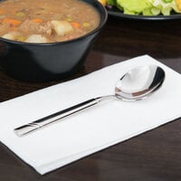 World Tableware 988 016 Zephyr 6 1/4 inch 18/8 Stainless Steel Extra Heavy Weight Bouillon Spoon - 36/Case
