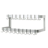 Advance Tabco GW-132 132 inch Powder Coated Steel Wall Mounted Double Line Pot Rack with 18 Double Prong Hooks