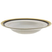 10 Strawberry Street SAH-3BK Sahara 8 oz. Black and Gold Wide Rim Porcelain Soup Bowl - 24/Case