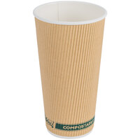 EcoChoice 20 oz. Double Wall Kraft Compostable Paper Hot Cup - 500/Case