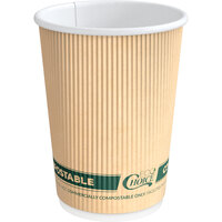 EcoChoice 12 oz. Double Wall Kraft Compostable Paper Hot Cup - 500/Case
