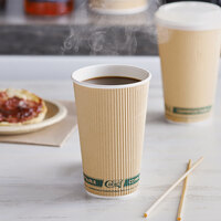 EcoChoice 16 oz. Double Wall Kraft Compostable Paper Hot Cup - 25/Pack