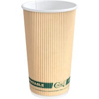 EcoChoice 16 oz. Double Wall Kraft Compostable Paper Hot Cup - 25/Pack