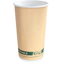 EcoChoice 16 oz. Double Wall Kraft Compostable Paper Hot Cup - 500/Case