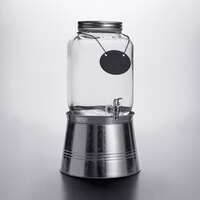 Acopa 2 Gallon Mason Jar Glass Beverage Dispenser with Infusion Chamber, Chalkboard Sign, and Metal Stand