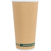 EcoChoice 20 oz. Double Wall Kraft Compostable Paper Hot Cup - 25/Pack