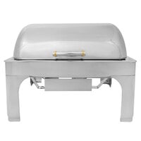 Vollrath 46255 9 Qt. New York, New York Retractable Dripless Chafer Full Size with Brass Trim