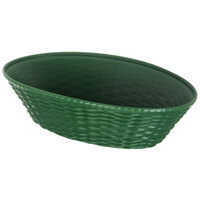 Carlisle 650409 WeaveWear Green Oval Plastic Serving Basket 9 inch x 6 1/4 inch   - 12/Case
