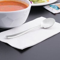 World Tableware 929 016 Quartet 6 5/8 inch 18/8 Stainless Steel Extra Heavy Weight Bouillon Spoon - 12/Case